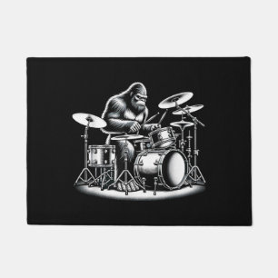 Bigfoot Drummer Sasquatch Playing Drums Musician B Fußmatte