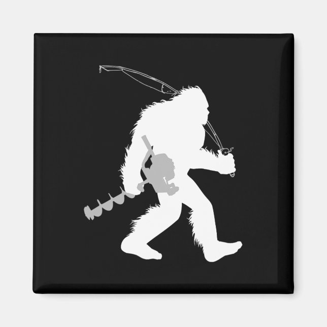 Bigfoot-Eisfischen Yeti-Angler mit Bohren A Magnet (Vorne)
