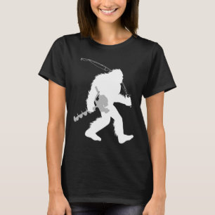 Bigfoot-Eisfischen Yeti-Angler mit Bohren A T-Shirt