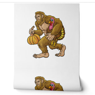 Bigfoot Erntedank Steals Turkey & Pumpkin Hide_ Tapete