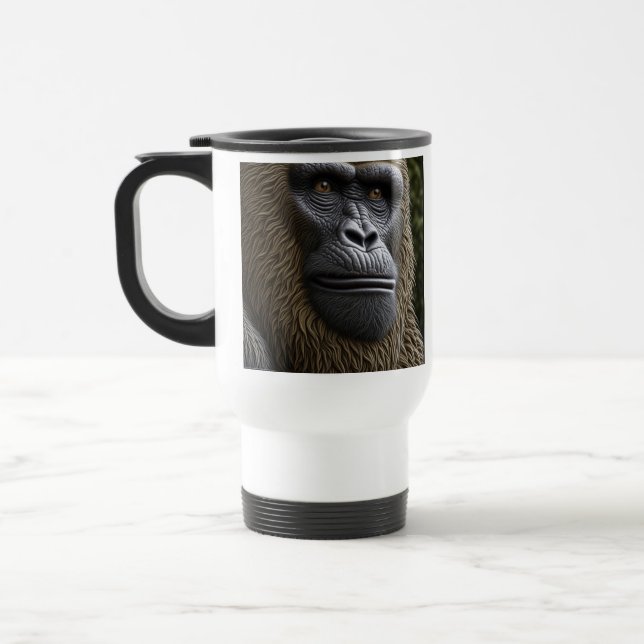 Bigfoot Face Close | Gorilla, Skunk Ape Reisebecher (Links)