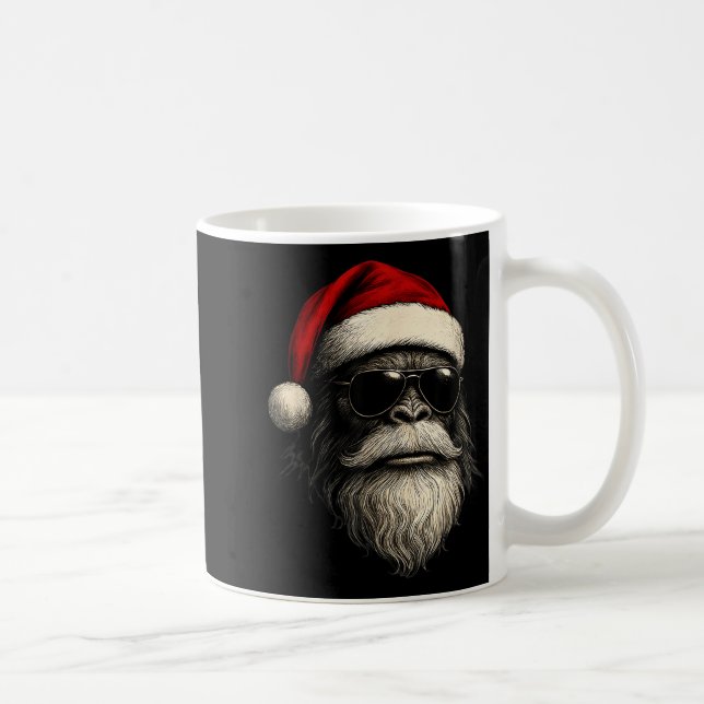 Bigfoot Face Sungles Santa Christmas Funny Xmas Sa Kaffeetasse (Rechts)
