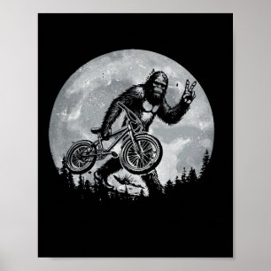 Bigfoot fährt Fahrrad Vintage Mountainbiken Big Poster