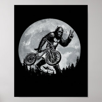 Bigfoot fährt Fahrrad Vintage Mountainbiken Big Poster