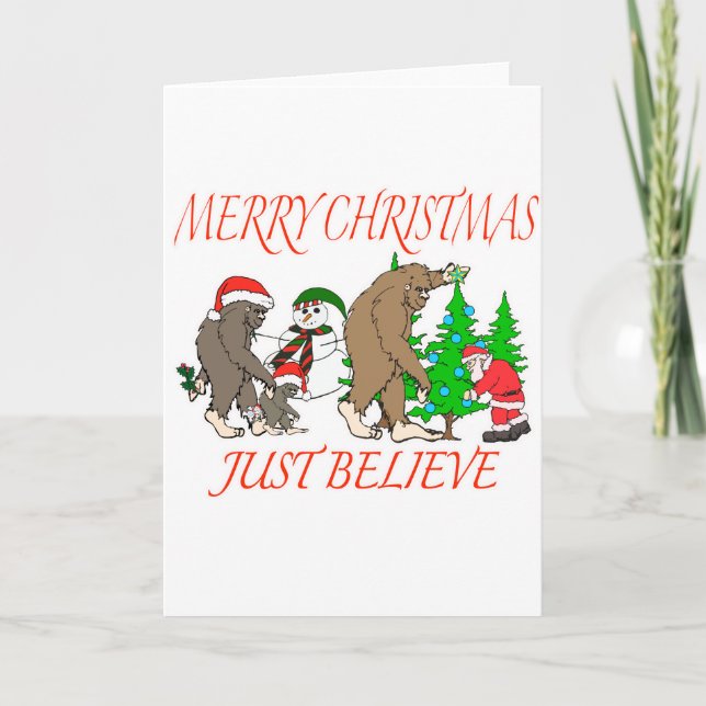 Bigfoot-Familien-Weihnachten 2 Feiertagskarte (Vorderseite)