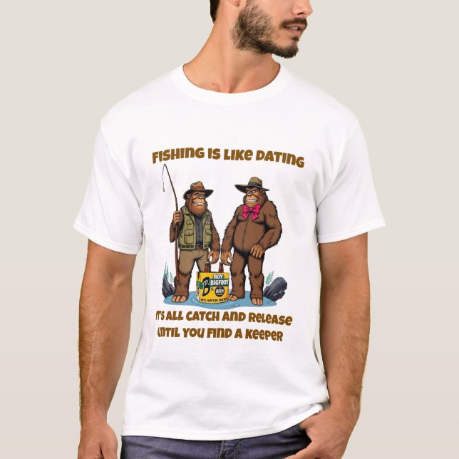 Bigfoot Fängt einen Keeper T-Shirt (Vorderseite)