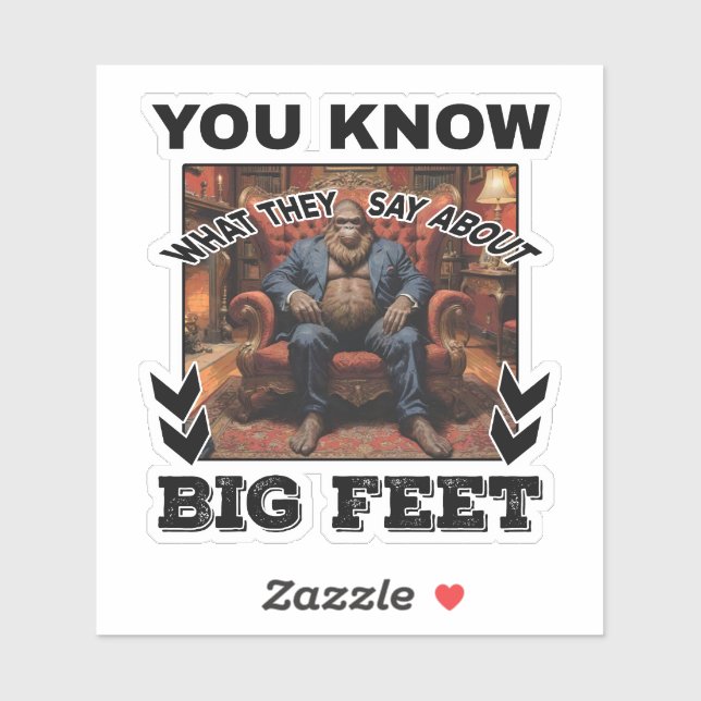 Bigfoot Feet Joke Aufkleber (Blatt)