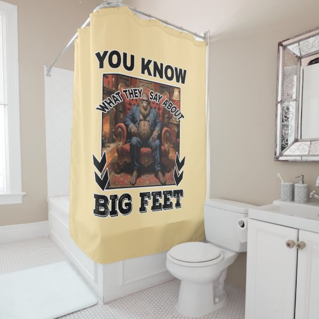 Bigfoot Feet Joke Duschvorhang (Beispiel)