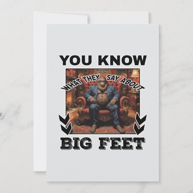 Bigfoot Feet Joke Einladung (Vorderseite)