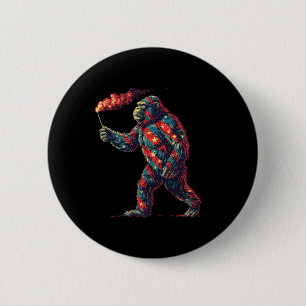 Bigfoot Feuerwerk 4. Juli Männer Sasquatch Americ Button
