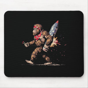 Bigfoot Feuerwerk 4. Juli Männer Sasquatch Americ Mousepad