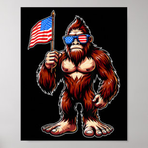Bigfoot Feuerwerk 4. Juli Männer Sasquatch Americ Poster