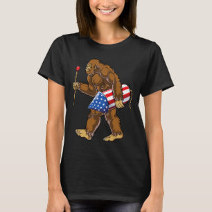 Bigfoot Feuerwerk 4. Juli Männer Sasquatch Americ T-Shirt