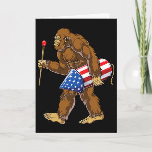 Bigfoot Feuerwerk 4. Juli Männer Sasquatch Amerika Karte