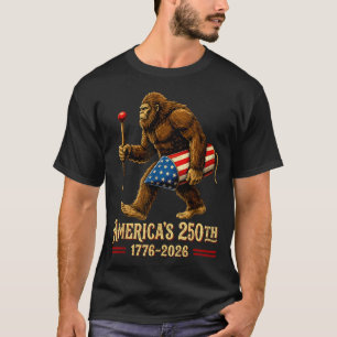 Bigfoot Feuerwerk 4. Juli patriotischer Sasquatch T-Shirt