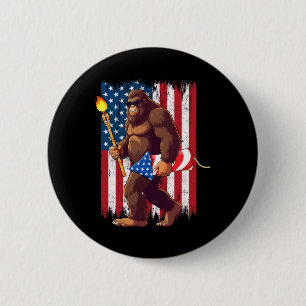 Bigfoot Feuerwerk 4. Juli Sasquatch American U Button