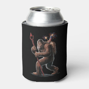 Bigfoot Feuerwerk 4. Juli USA-Flagge Sasquatch Dosenkühler