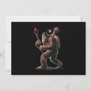 Bigfoot Feuerwerk 4. Juli USA-Flagge Sasquatch  Einladung