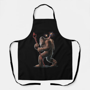 Bigfoot Feuerwerk 4. Juli USA-Flagge Sasquatch Schürze
