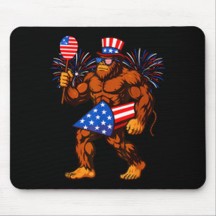 Bigfoot Feuerwerk amerikanische Flagge Bigfoot 4. Mousepad