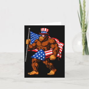 Bigfoot Feuerwerk Amerikanische Flagge Sasquatch 4 Karte