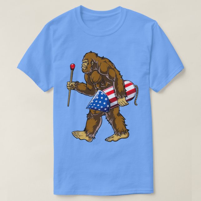 Bigfoot Fireworks T 4. Juli Kids Boys Sasquatc T-Shirt (Design vorne)