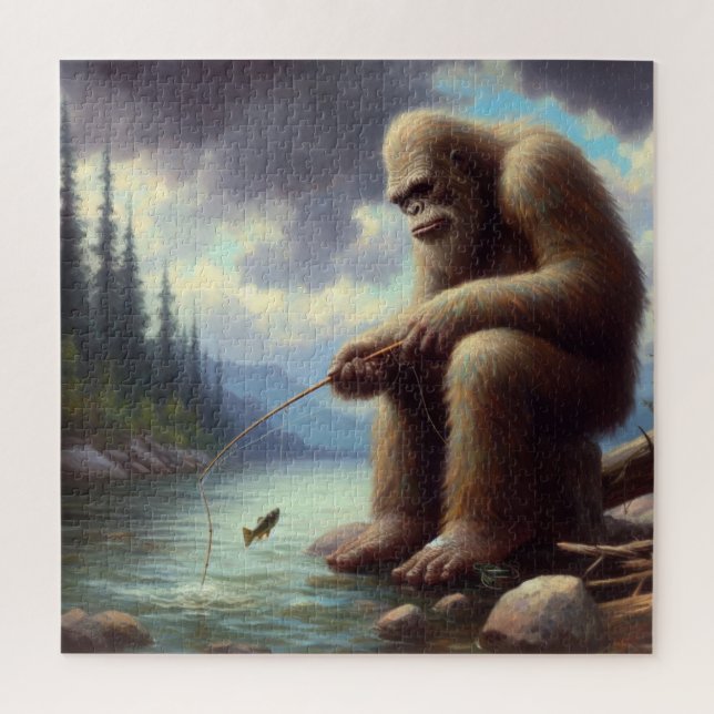Bigfoot Fischen Puzzle (Vertikal)