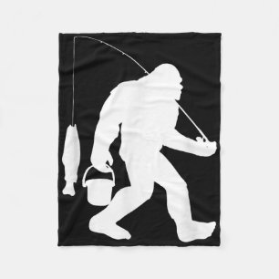 Bigfoot-Fischereihemd Lustiger Sasquatch und Fisch Fleecedecke