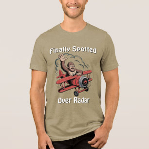 BigFoot Fliegendes Flugzeug Wolken Lustiger Geburt Tri-Blend Shirt