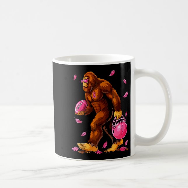 Bigfoot Football Nk Ribbon Breast Cancer Awareness Kaffeetasse (Rechts)