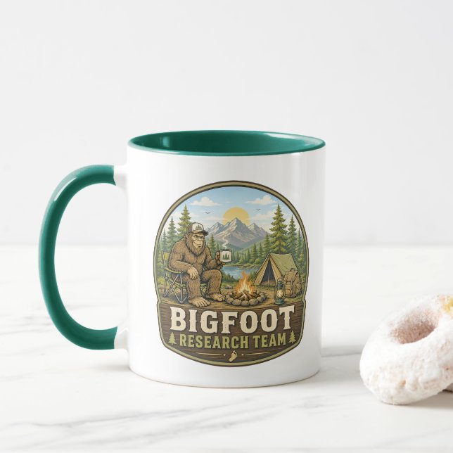 Bigfoot Forschungsteam Camping-Mug Tasse (Mit Donut)