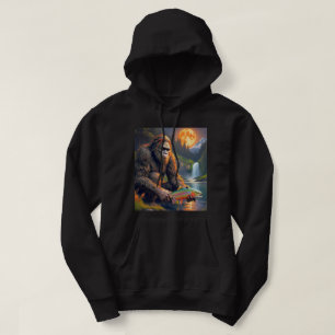 Bigfoot Fout Fischen durch Mondlicht Hoodie