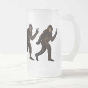 Bigfoot-Friedenszeichen Mattglas Bierglas