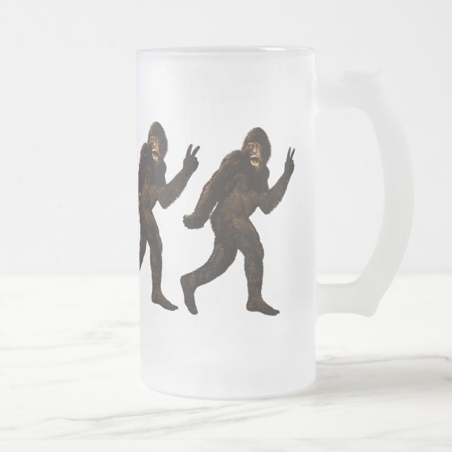 Bigfoot-Friedenszeichen Mattglas Bierglas (Rechts)
