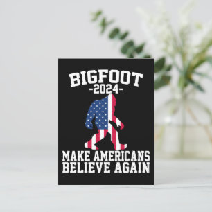 Bigfoot für Präsident 2024 Lustiger Bigfoot Postkarte