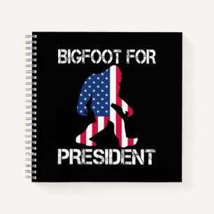 Bigfoot für Präsident Funny Bigfoot Notizbuch