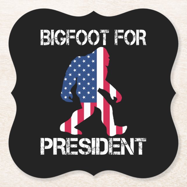 Bigfoot für Präsident Funny Bigfoot Untersetzer (Vorderseite)