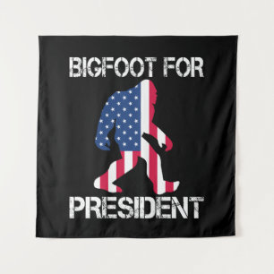 Bigfoot für Präsident Funny Bigfoot Wandteppich