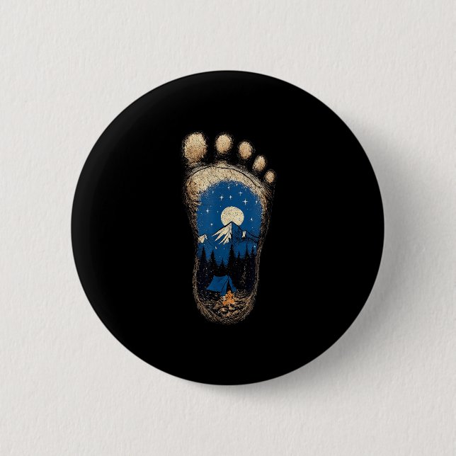 Bigfoot-Fußabdruck Camping Berg Sasquatch Button (Vorderseite)