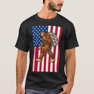 Bigfoot Fußball USA-Flagge Lustiger Patriotischer T-Shirt