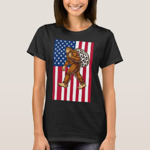 Bigfoot Fußball USA-Flagge Lustiger Patriotischer T-Shirt