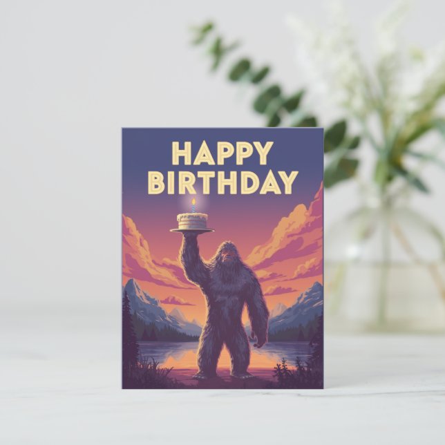 BigFoot Geburtstag Kryptozoologie Kunst Feiertagskarte (Stehend Vorderseite)