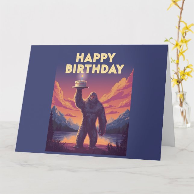BigFoot Geburtstag Kryptozoologie Kunst Karte (Gelbe Blume)