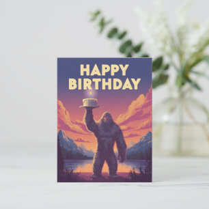 BigFoot Geburtstag Kryptozoologie Kunst Postkarte