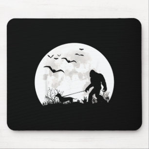 Bigfoot gehender Dachshund Hund Mond Sasquatch Mousepad