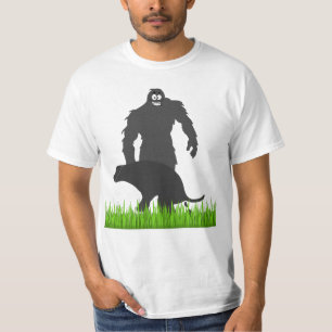 Bigfoot geht seinem Hund T-Shirt