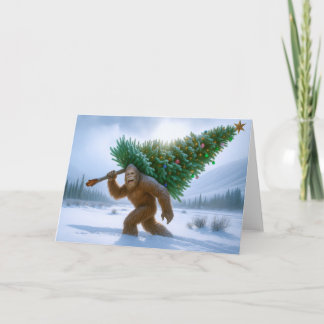 BIGFOOT GESICHTET - WEIHNACHTSBAUM FEIERTAGSKARTE