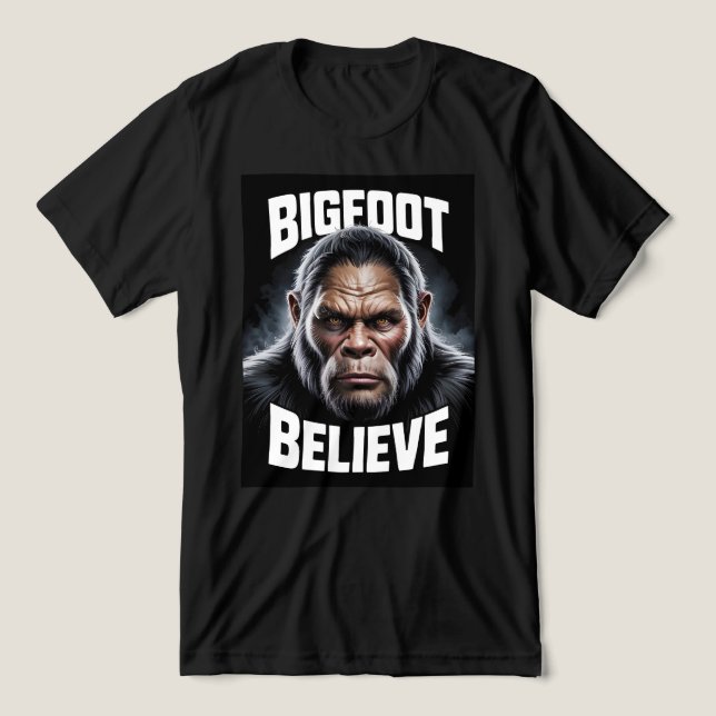 Bigfoot Glaube Cryptid Fan T - Shirt (Design Vorderseite)
