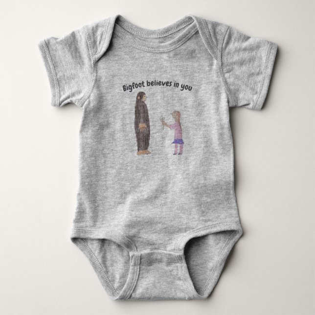 Bigfoot glaubt an dich, Infant Einteiler (Vorderseite)