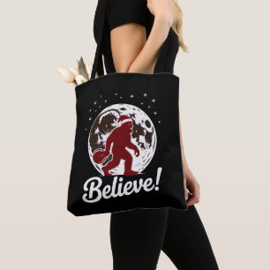 Bigfoot Glaubt Weihnachten Santa Hut Mond Sasquatc